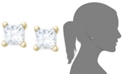 Macy's Princess-Cut Diamond Stud Earrings in 10k Yellow or White Gold (1/5 ct. t.w.)